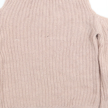 Primark Girls Pink Round Neck Acrylic Pullover Jumper Size 10-11 Years Pullover - Cold Shoulder