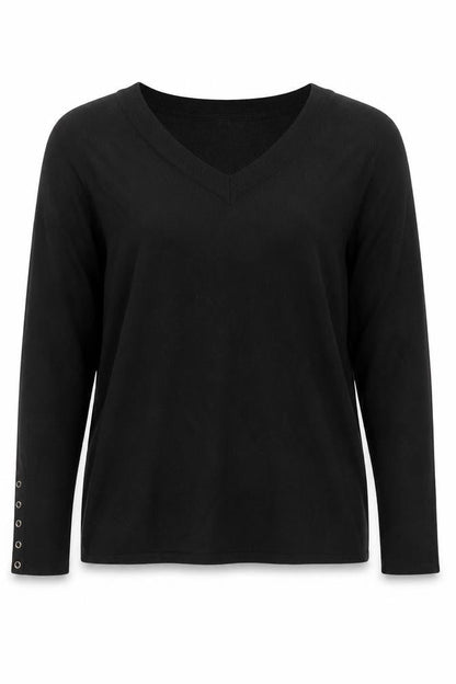 Womens UK Size 12 M&Co Black Jersey Blouse