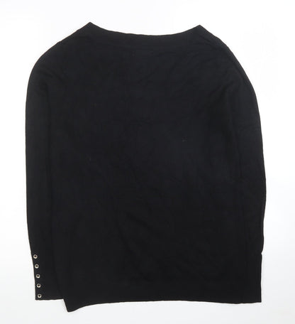 Womens UK Size 12 M&Co Black Jersey Blouse