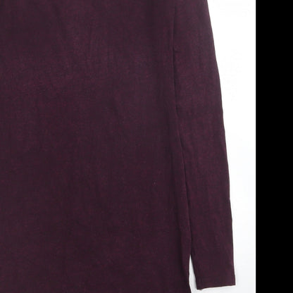 H&M Womens Purple Viscose Tunic Polo Size S Round Neck
