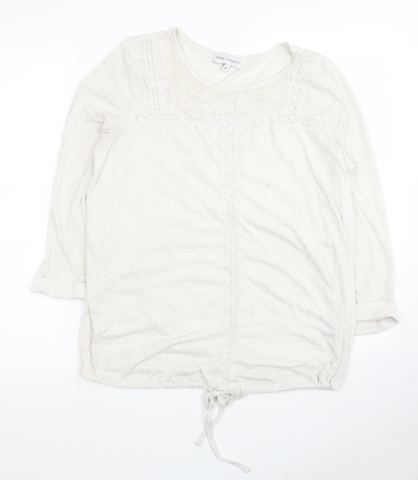 Womens UK Size 10 NEXT Ivory Jersey T-Shirt