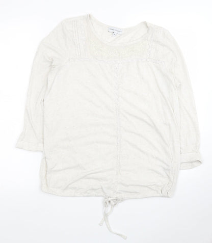 Womens UK Size 10 NEXT Ivory Jersey T-Shirt