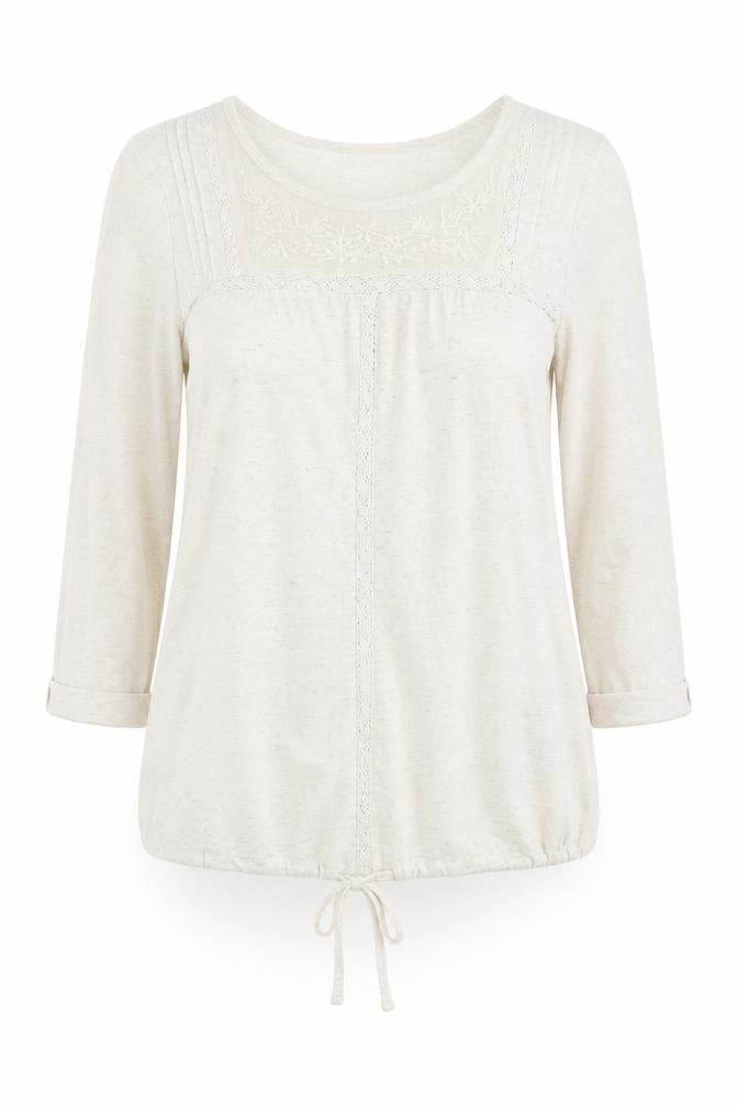 Womens UK Size 10 NEXT Ivory Jersey T-Shirt