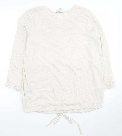 Womens UK Size 10 NEXT Ivory Jersey T-Shirt
