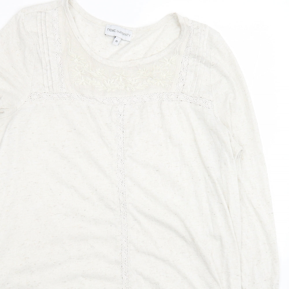Womens UK Size 10 NEXT Ivory Jersey T-Shirt