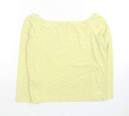 Womens UK Size 10 Selected Yellow Cropped Blouse