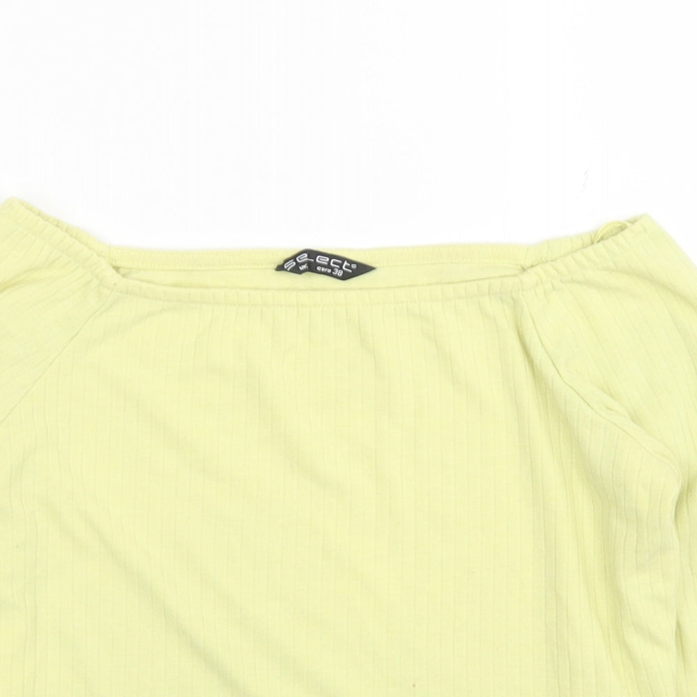 Womens UK Size 10 Selected Yellow Cropped Blouse