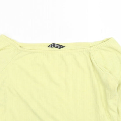 Womens UK Size 10 Selected Yellow Cropped Blouse