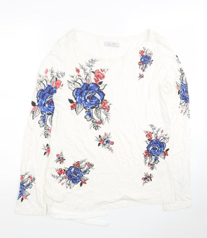 Womens UK Size 10 Per Una White Jersey Blouse