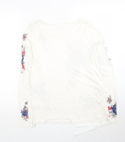 Womens UK Size 10 Per Una White Jersey Blouse