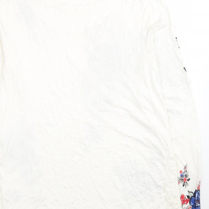 Womens UK Size 10 Per Una White Jersey Blouse