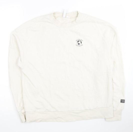 H&M Womens White Polyester Pullover Sweatshirt Size XS Pullover - Love your planet