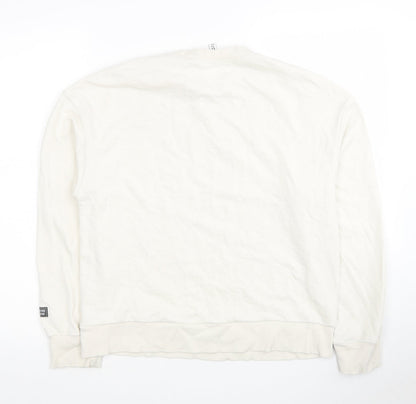 H&M Womens White Polyester Pullover Sweatshirt Size XS Pullover - Love your planet