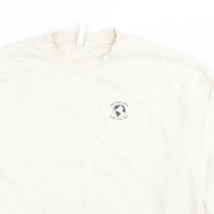 H&M Womens White Polyester Pullover Sweatshirt Size XS Pullover - Love your planet