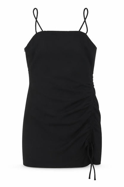 Zara Womens Black Polyester Mini Size S Square Neck Zip
