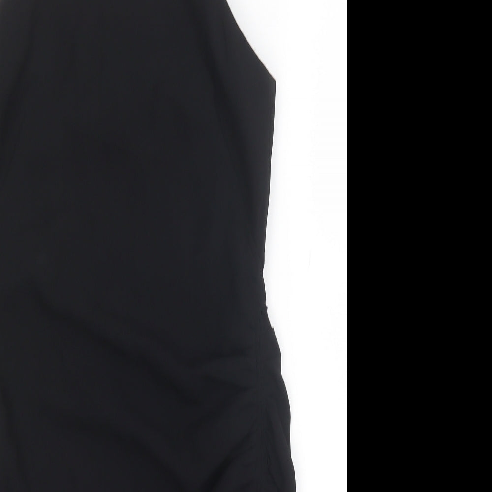 Zara Womens Black Polyester Mini Size S Square Neck Zip
