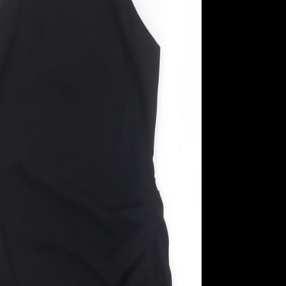 Zara Womens Black Polyester Mini Size S Square Neck Zip