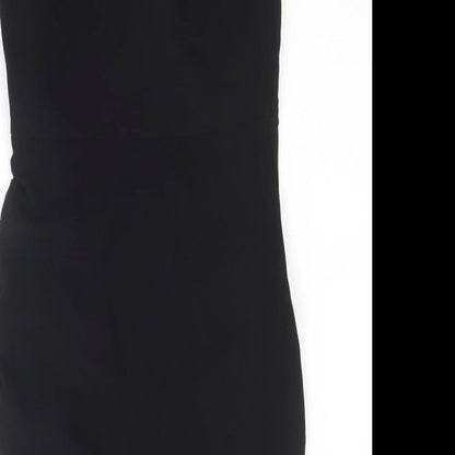 Zara Womens Black Polyester Mini Size S Square Neck Zip