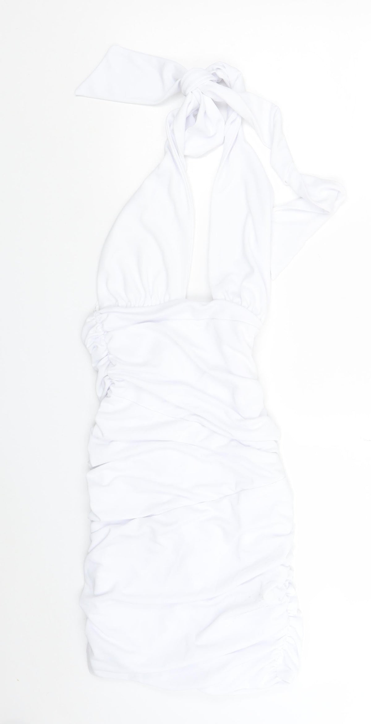 Zara Womens White Polyester Mini Size XS Halter Zip
