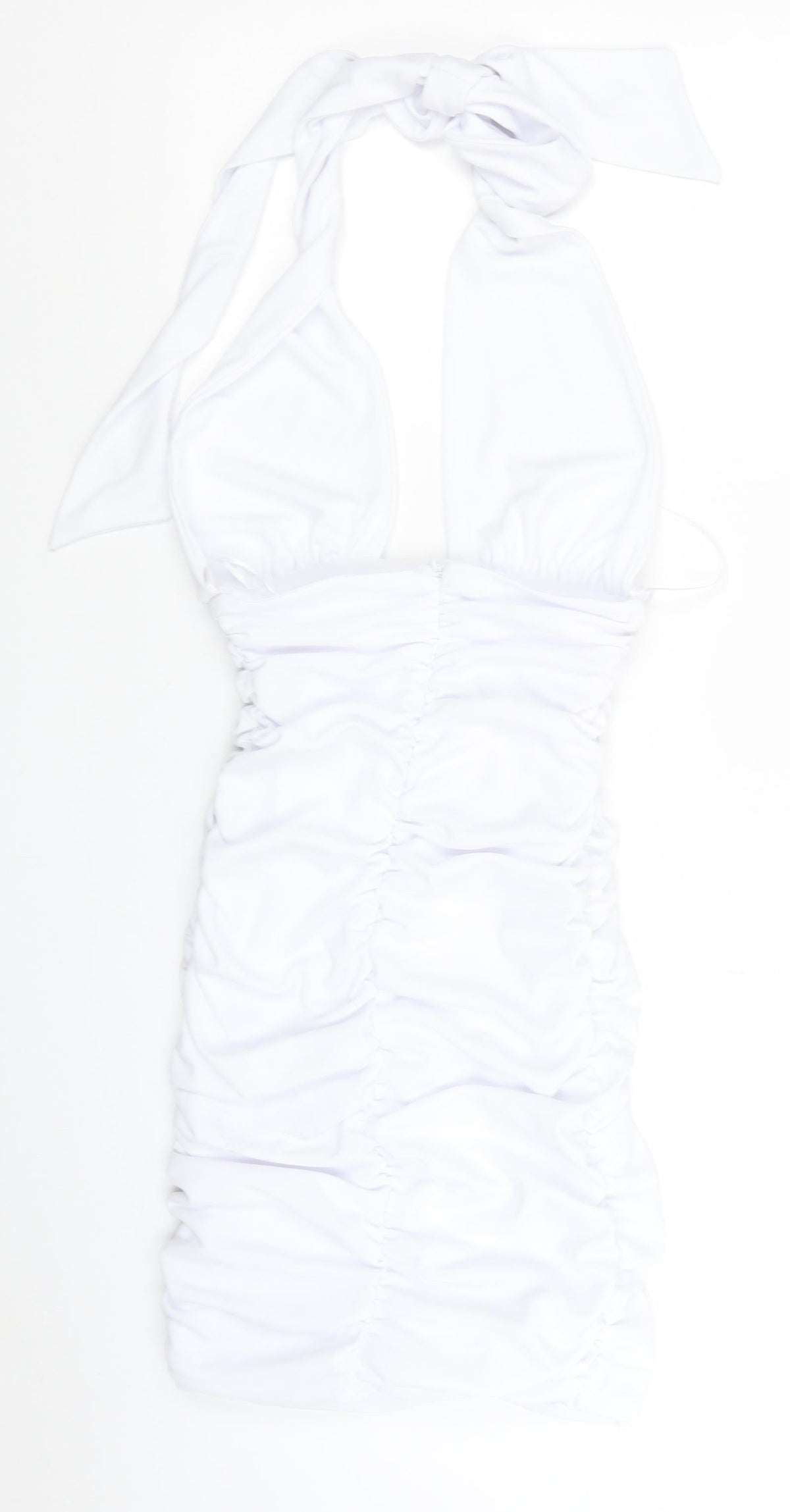 Zara Womens White Polyester Mini Size XS Halter Zip