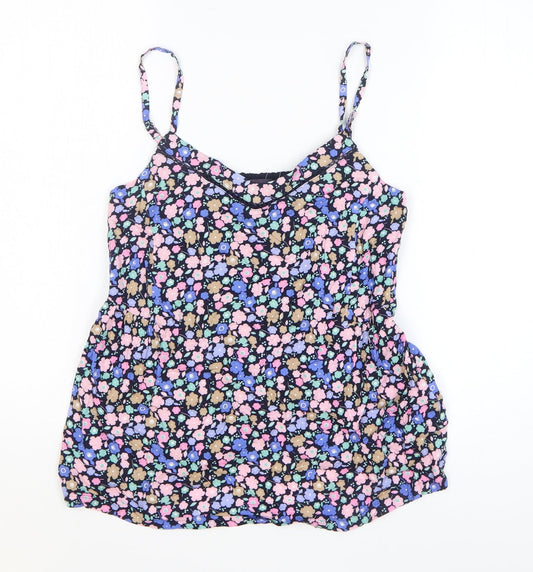 Marks and Spencer Womens Multicoloured Floral Viscose Mini Size 6 V-Neck Pullover