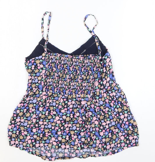 Marks and Spencer Womens Multicoloured Floral Viscose Mini Size 6 V-Neck Pullover