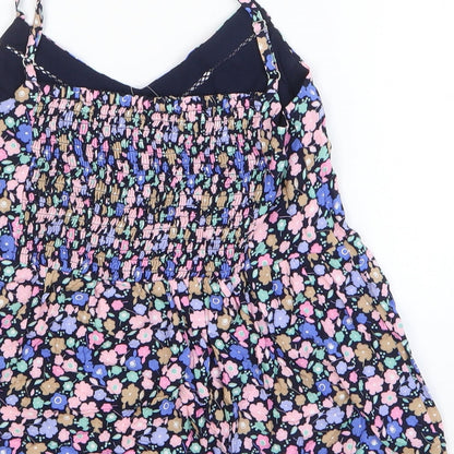 Marks and Spencer Womens Multicoloured Floral Viscose Mini Size 6 V-Neck Pullover