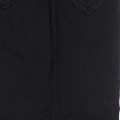 Marks and Spencer Girls Black Cotton Skinny Jeans Size 10-11 Years Regular Zip