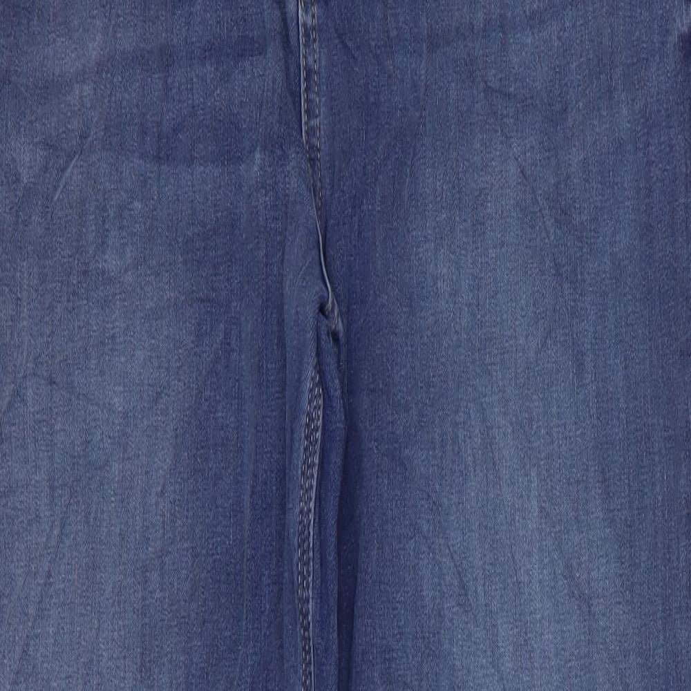 Magic Womens Blue Cotton Straight Jeans Size 34 in L20.5 in Regular Zip