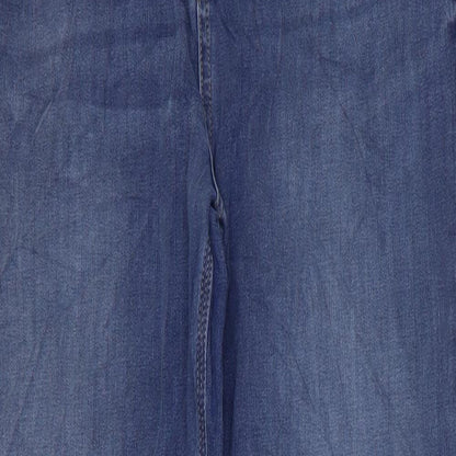 Magic Womens Blue Cotton Straight Jeans Size 34 in L20.5 in Regular Zip