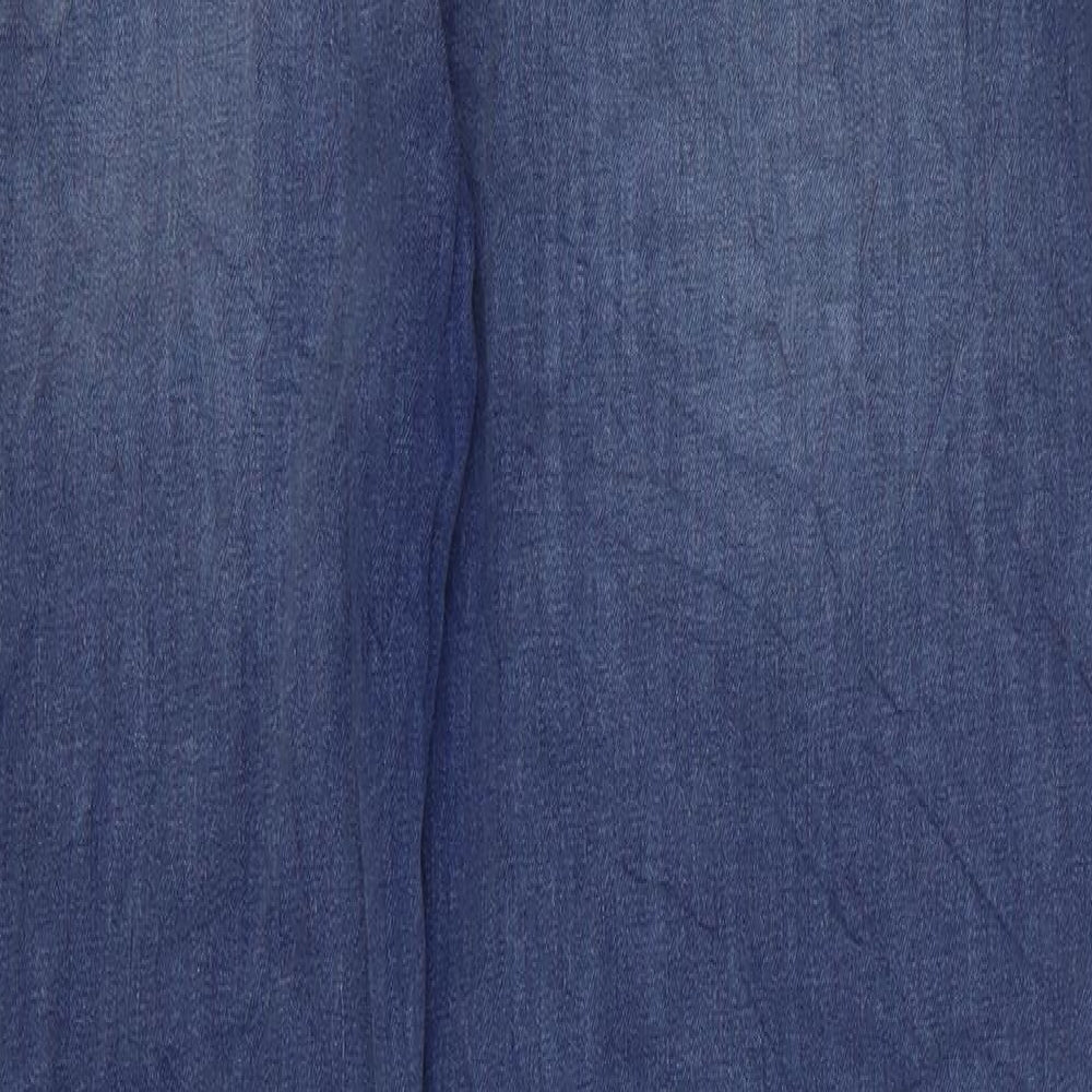 Magic Womens Blue Cotton Straight Jeans Size 34 in L20.5 in Regular Zip