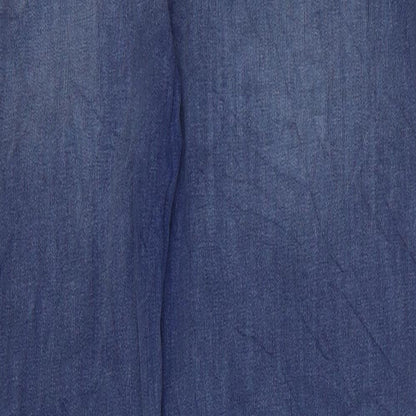 Magic Womens Blue Cotton Straight Jeans Size 34 in L20.5 in Regular Zip