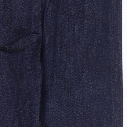 Marks and Spencer Womens Blue Cotton Skinny Jeans Size 10 L28 in Regular Zip