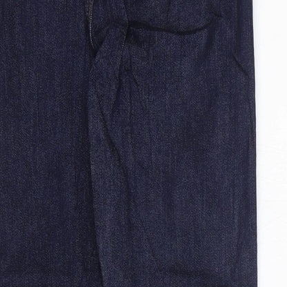 Marks and Spencer Womens Blue Cotton Skinny Jeans Size 10 L28 in Regular Zip