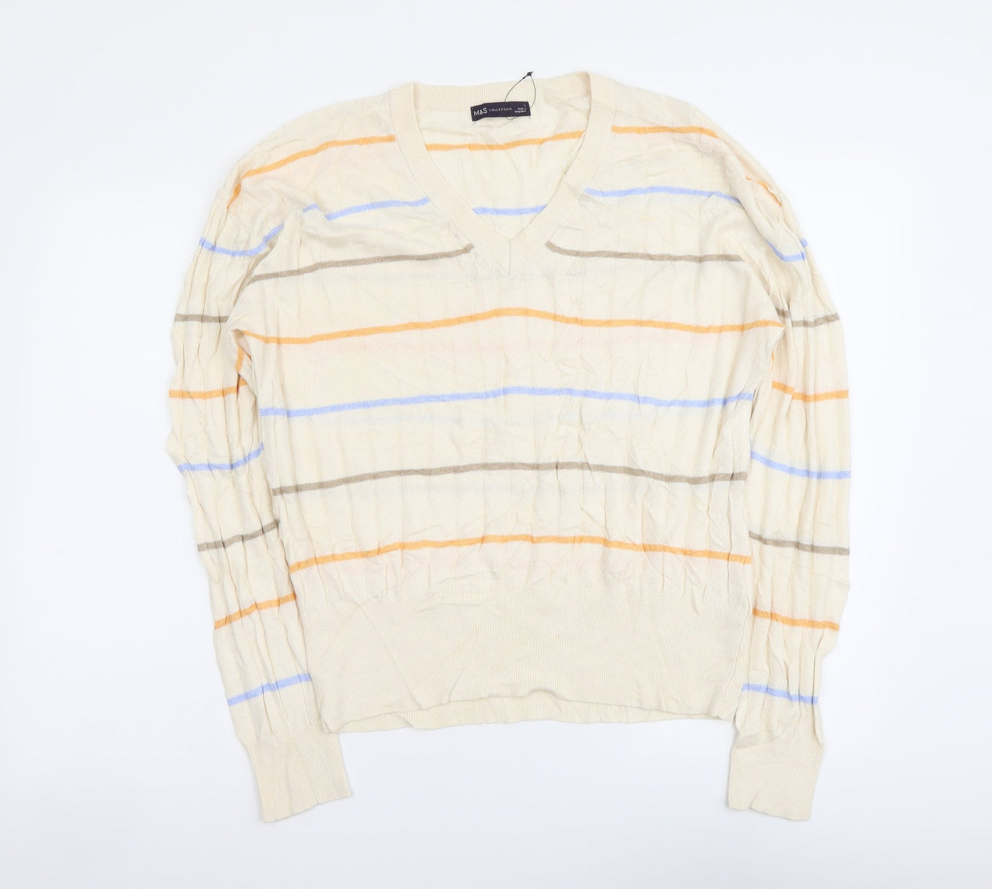 Womens UK Size L Marks and Spencer Beige Pullover Jumper