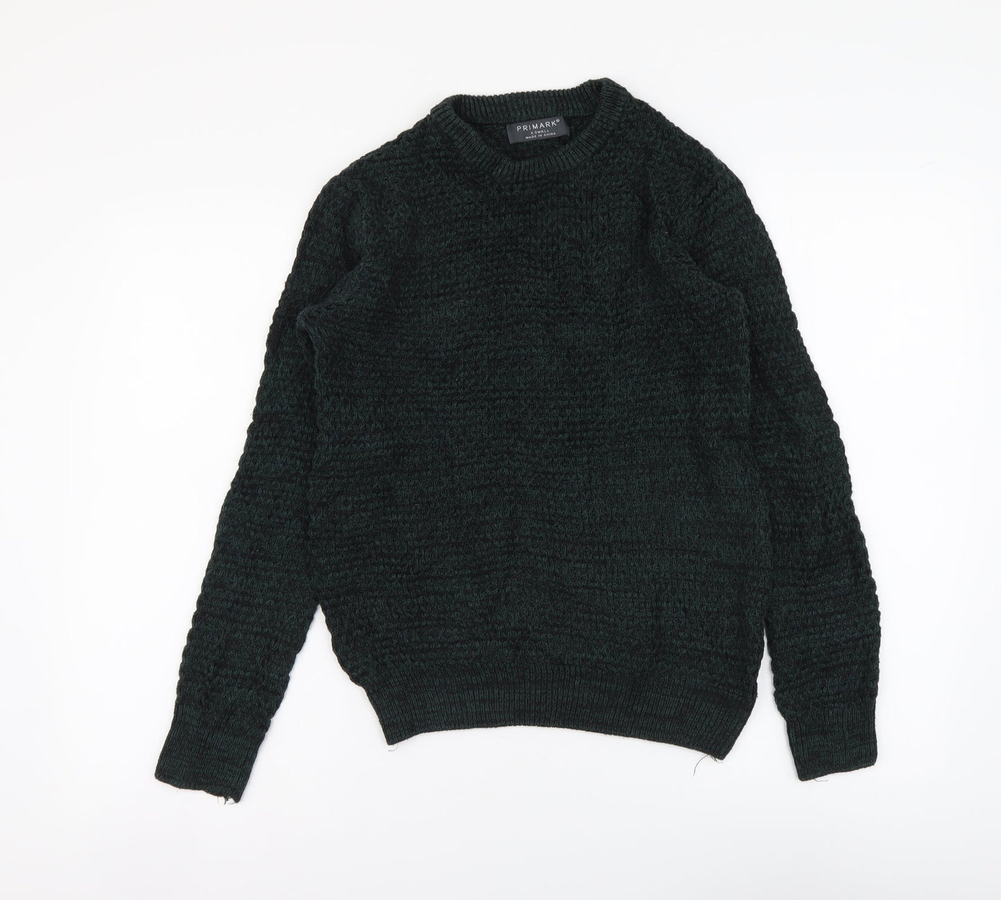 Primark Womens Green Round Neck Acrylic Pullover Jumper Size XS