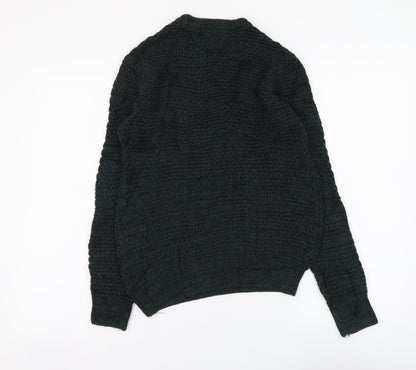 Primark Womens Green Round Neck Acrylic Pullover Jumper Size XS