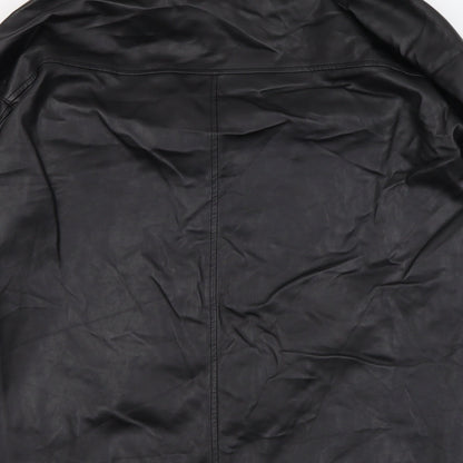 Womens UK Size XS H&M Black Basic Button-Up