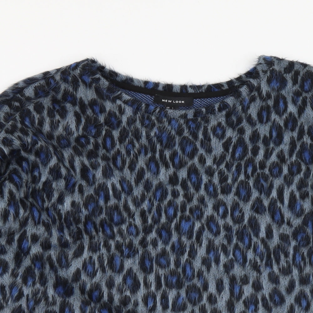 Womens UK Size L New Look Blue Basic Blouse