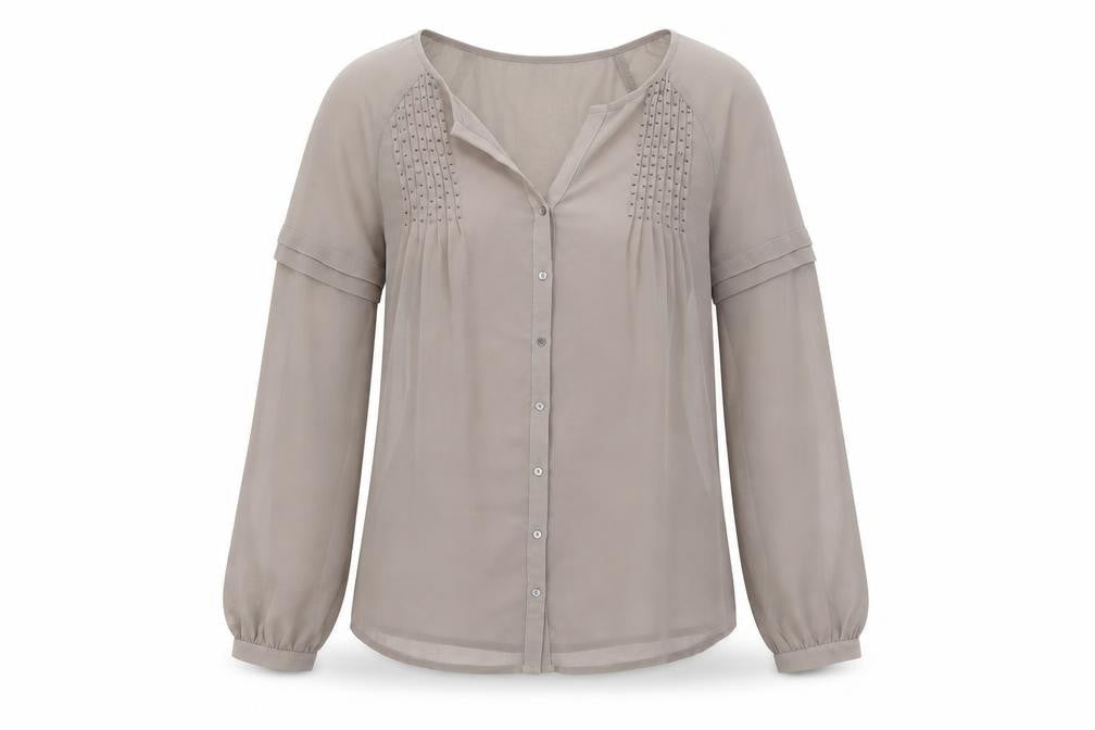 Womens UK Size 10 Marks and Spencer Beige Basic Button-Up