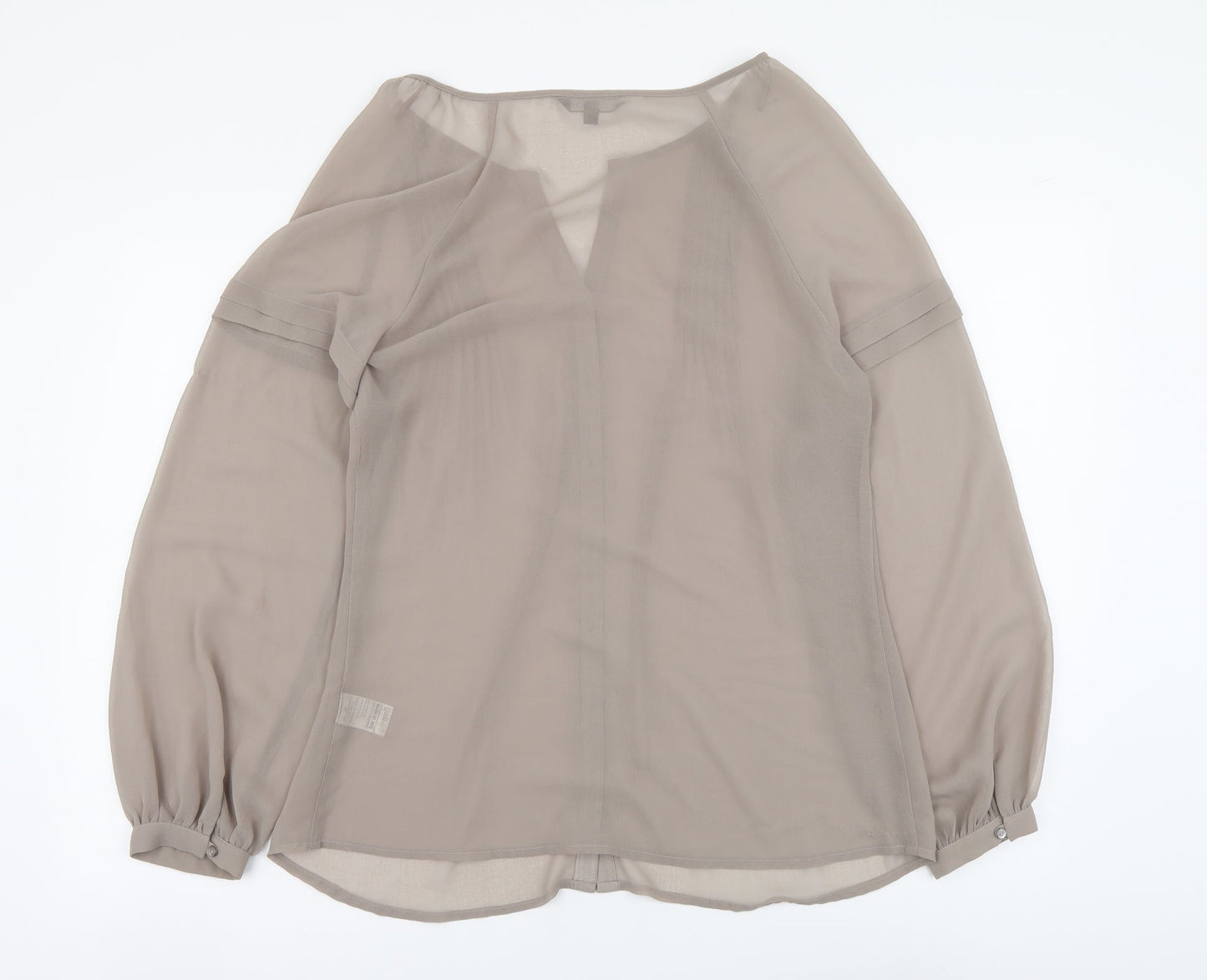 Womens UK Size 10 Marks and Spencer Beige Basic Button-Up