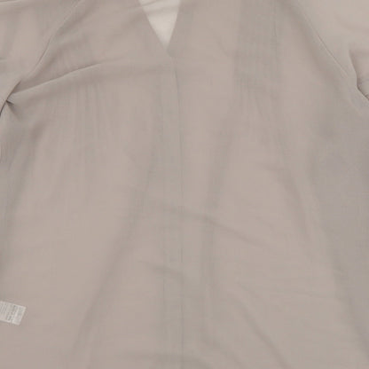 Womens UK Size 10 Marks and Spencer Beige Basic Button-Up