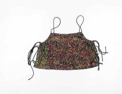 Womens UK Size 8 Topshop Multicoloured Cropped Tank