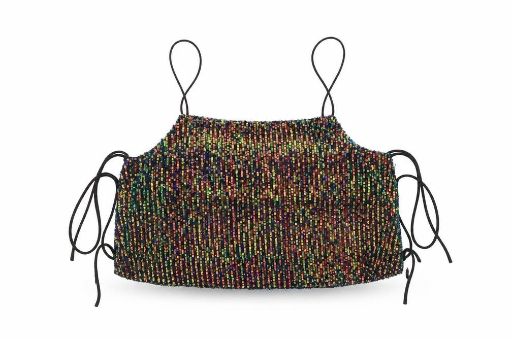 Womens UK Size 8 Topshop Multicoloured Cropped Tank