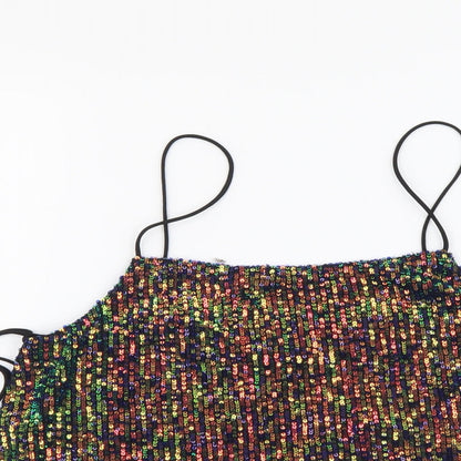 Womens UK Size 8 Topshop Multicoloured Cropped Tank