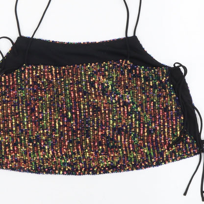 Womens UK Size 8 Topshop Multicoloured Cropped Tank