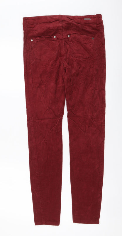 River Island Womens Red Cotton Skinny Jeans Size 8 L29 in Regular Button