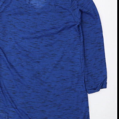 F&F Womens Blue Polyester Basic Blouse Size 8 V-Neck
