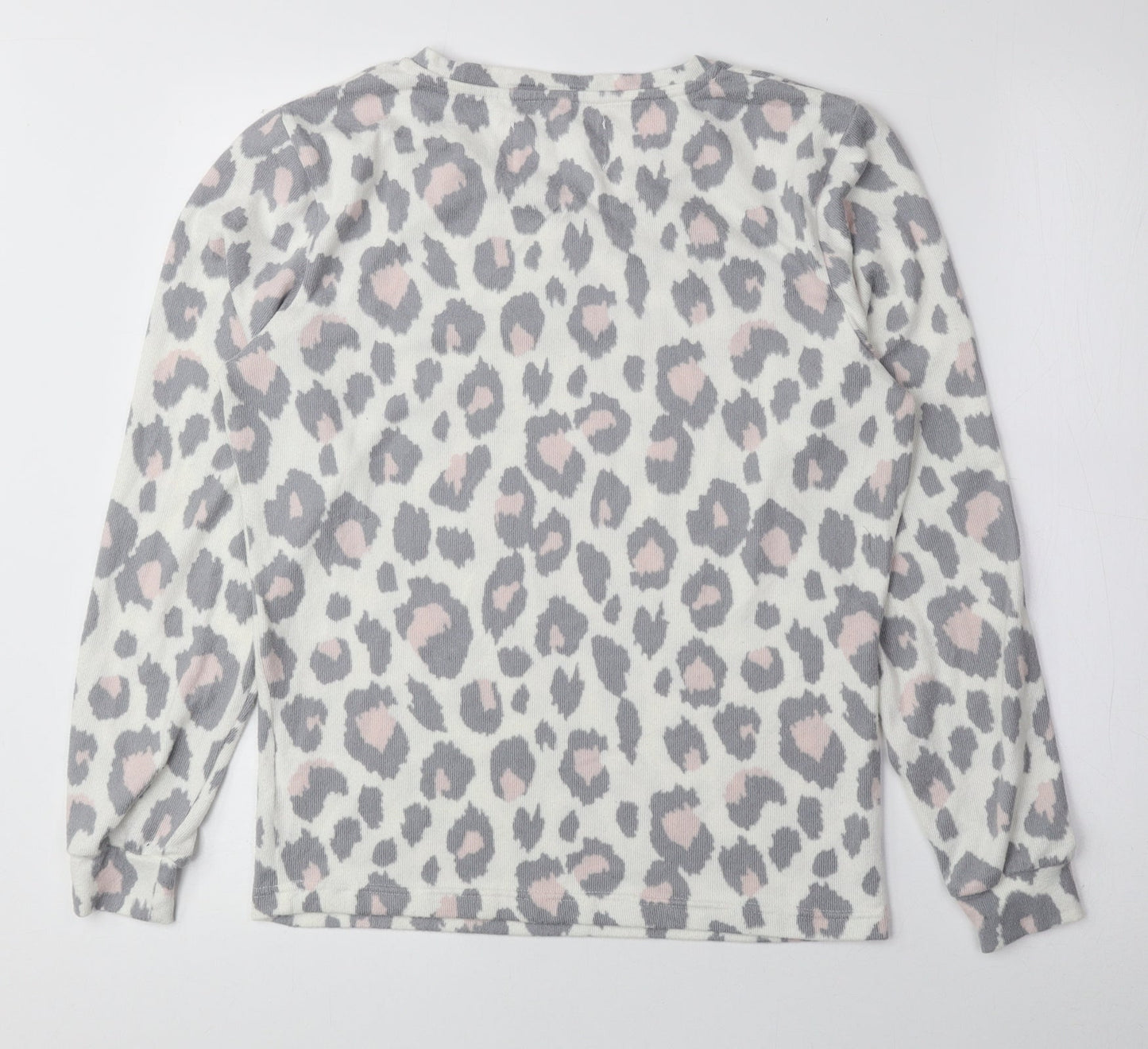 F&F Womens Multicoloured Round Neck Animal Print Polyester Pullover Jumper Size XS - Cheetah Print