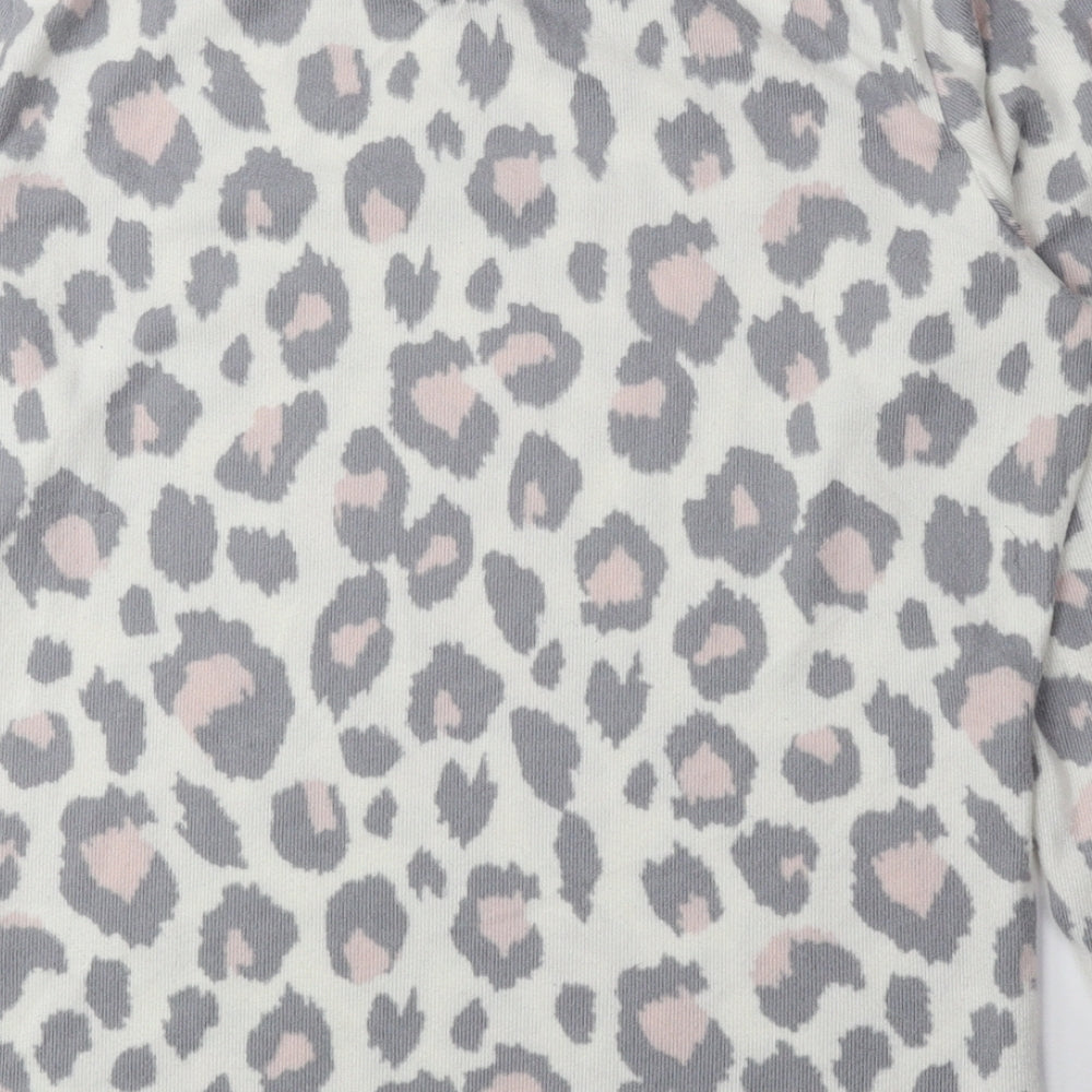 F&F Womens Multicoloured Round Neck Animal Print Polyester Pullover Jumper Size XS - Cheetah Print